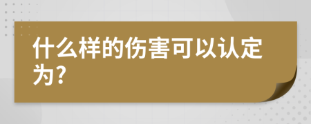 什么樣的傷害可以認(rèn)定為?