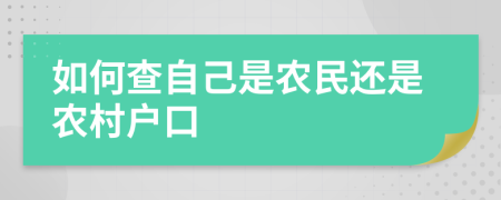 如何查自己是農(nóng)民還是農(nóng)村戶口
