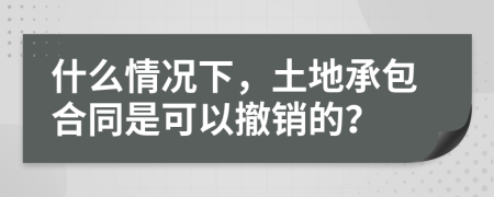 什么情況下，土地承包合同是可以撤銷的？