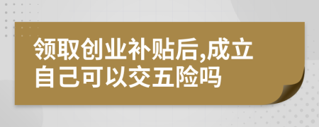 領(lǐng)取創(chuàng)業(yè)補(bǔ)貼后,成立自己可以交五險(xiǎn)嗎
