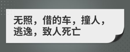 無(wú)照，借的車(chē)，撞人，逃逸，致人死亡