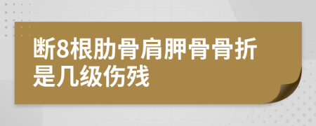 斷8根肋骨肩胛骨骨折是幾級傷殘