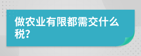 做農(nóng)業(yè)有限都需交什么稅？