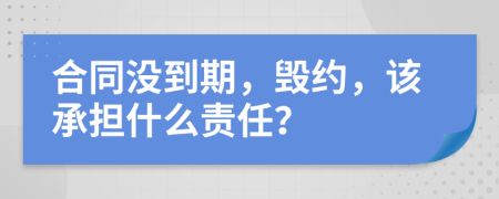 合同沒(méi)到期，毀約，該承擔(dān)什么責(zé)任？