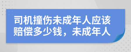 司機(jī)撞傷未成年人應(yīng)該賠償多少錢，未成年人