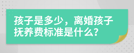 孩子是多少，離婚孩子撫養(yǎng)費標準是什么？