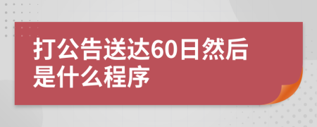 打公告送達(dá)60日然后是什么程序