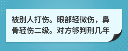 被別人打傷。眼部輕微傷，鼻骨輕傷二級。對方夠判刑幾年