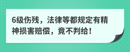 6級(jí)傷殘，法律等都規(guī)定有精神損害賠償，竟不判給！