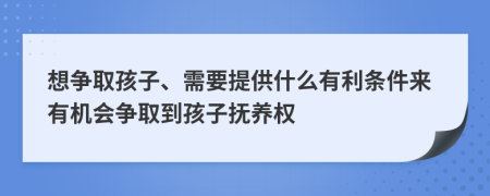 想爭(zhēng)取孩子、需要提供什么有利條件來(lái)有機(jī)會(huì)爭(zhēng)取到孩子撫養(yǎng)權(quán)