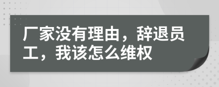 廠家沒(méi)有理由，辭退員工，我該怎么維權(quán)