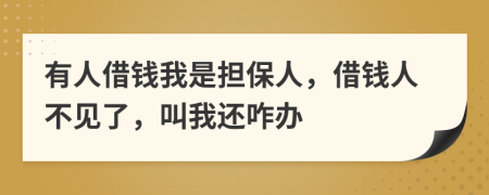 有人借錢我是擔(dān)保人，借錢人不見了，叫我還咋辦