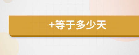 +等于多少天