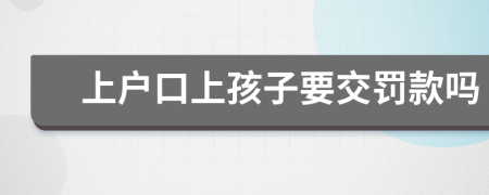 上戶口上孩子要交罰款嗎