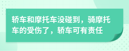 轎車和摩托車沒碰到，騎摩托車的受傷了，轎車可有責(zé)任