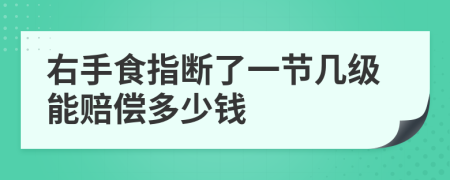 右手食指斷了一節(jié)幾級(jí)能賠償多少錢