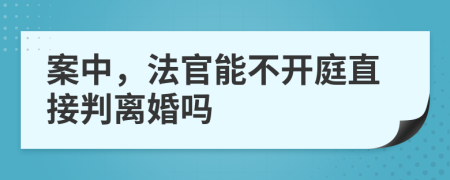 案中，法官能不開庭直接判離婚嗎
