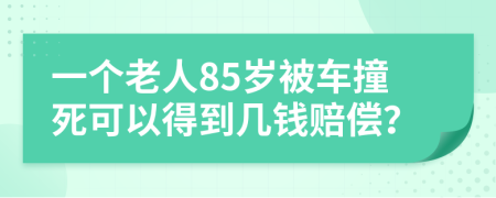 一個老人85歲被車撞死可以得到幾錢賠償？