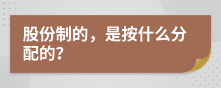 股份制的，是按什么分配的？