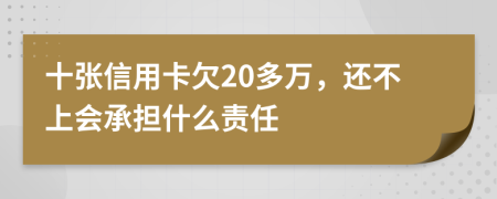 十張信用卡欠20多萬，還不上會承擔(dān)什么責(zé)任