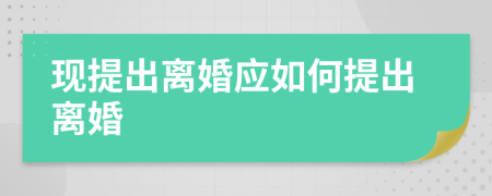 現(xiàn)提出離婚應(yīng)如何提出離婚