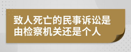致人死亡的民事訴訟是由檢察機關(guān)還是個人