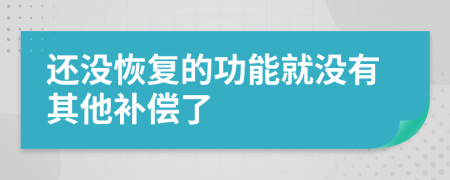 還沒恢復的功能就沒有其他補償了