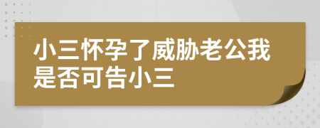 小三懷孕了威脅老公我是否可告小三