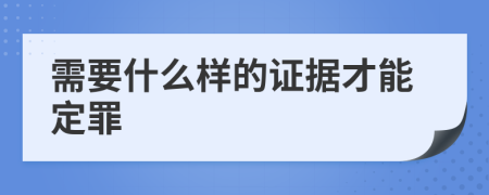 需要什么樣的證據(jù)才能定罪