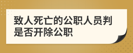 致人死亡的公職人員判是否開(kāi)除公職