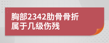 胸部2342肋骨骨折屬于幾級傷殘