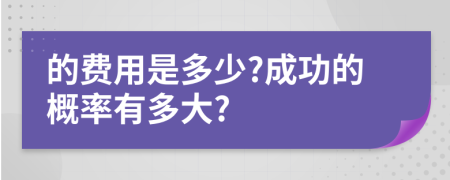 的費(fèi)用是多少?成功的概率有多大?