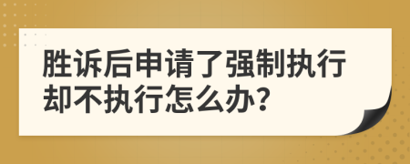 勝訴后申請了強(qiáng)制執(zhí)行卻不執(zhí)行怎么辦？