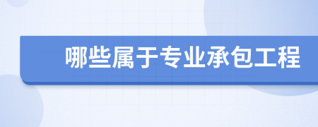 哪些屬于專業(yè)承包工程