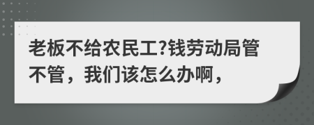 老板不給農(nóng)民工?錢勞動局管不管，我們該怎么辦啊，