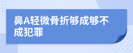 鼻A輕微骨折夠成夠不成犯罪