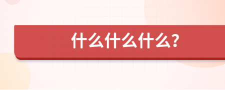 什么什么什么？