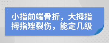 小指前端骨折，大拇指拇指矬裂傷，能定幾級(jí)