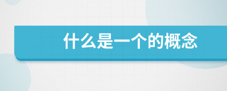 什么是一個(gè)的概念