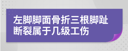 左腳腳面骨折三根腳趾斷裂屬于幾級工傷