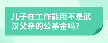 兒子在工作能用不是武漢父親的公基金嗎?