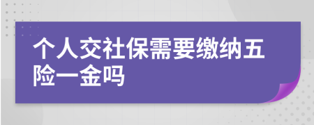 個(gè)人交社保需要繳納五險(xiǎn)一金嗎