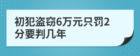 初犯盜竊6萬元只罰2分要判幾年