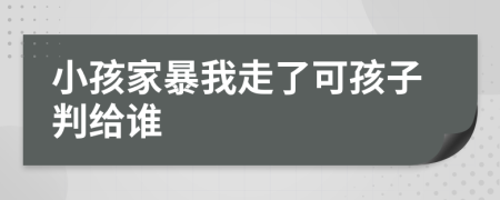 小孩家暴我走了可孩子判給誰