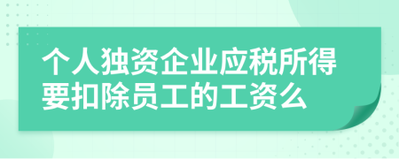 個(gè)人獨(dú)資企業(yè)應(yīng)稅所得要扣除員工的工資么