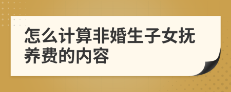怎么計(jì)算非婚生子女撫養(yǎng)費(fèi)的內(nèi)容