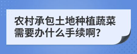 農(nóng)村承包土地種植蔬菜需要辦什么手續(xù)??？