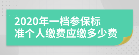 2020年一檔參保標準個人繳費應(yīng)繳多少費