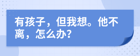 有孩子，但我想。他不離，怎么辦？