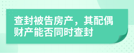 查封被告房產(chǎn)，其配偶財產(chǎn)能否同時查封